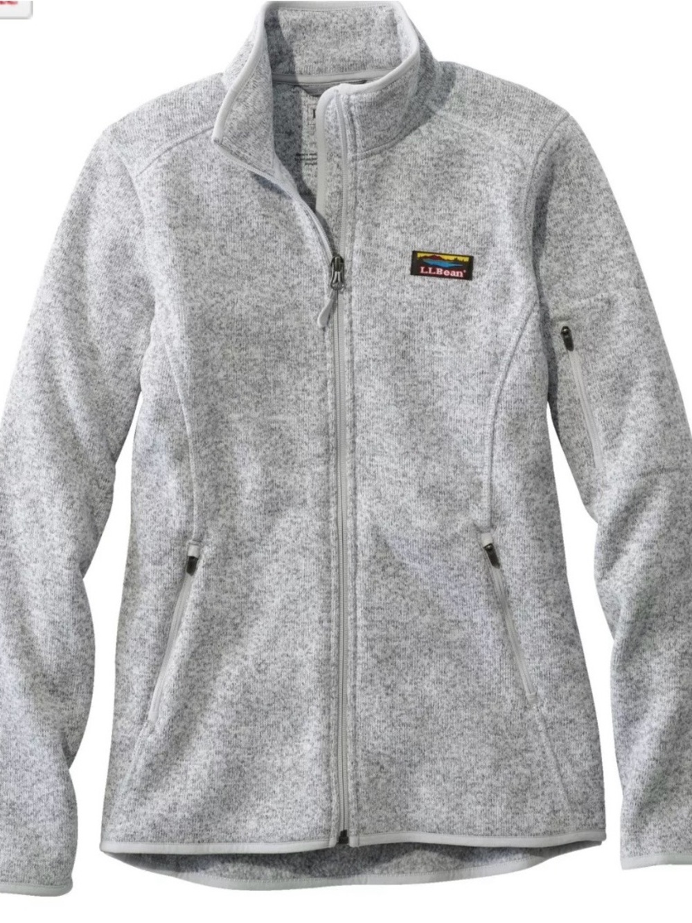 L.L.Bean Heathered Light Gray Full-Zip Fleece Jacket